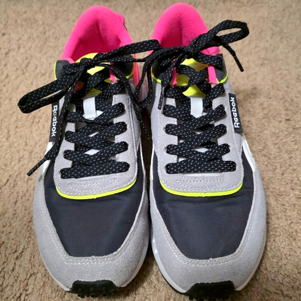 Reebok Pink and Gray Athletic Sneakers with Cushioned Midsole - Picture 3 of 6